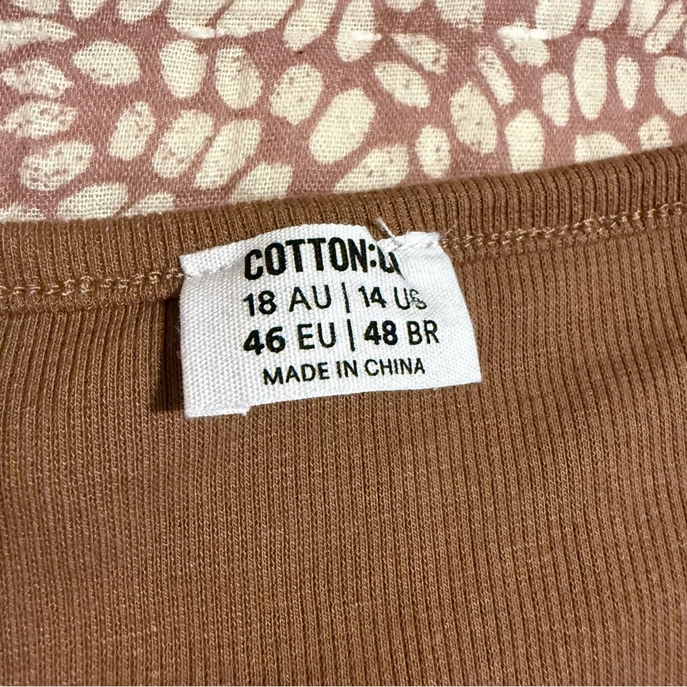 Cotton On Brown Short Sleeve Scoop Neck Top - Picture 2 of 4